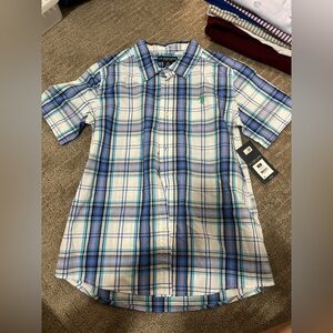 U.S. Polo Assn. Blue and White Checkered Shirt